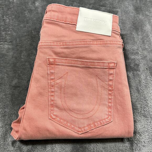 True Religion Denim - True Religion Jeans Women 28 Peach Halle Mid Rise Super Skinny Distressed Pants